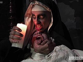 Hardcore anal sex with a monstrous nun in costume