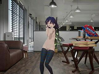 Small Tits and Blue Hair: A Hentai MMD's Sensual Dance and Undress