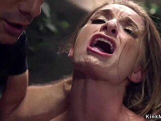 Kinky kinkbond bondage and deepthroat action with big-titted tourist