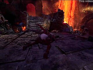 Szopás és fétis játék egy szukkubusz orgiában a Vydijas barlangban, miután legyőzték a játékot
