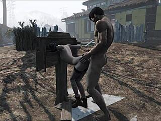 La schiava bionda si fa scopare il culo in un video di Fallout 4