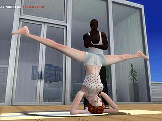 Erotic animation of a woman's forbidden affair with her yoga instructor leading to pregnancy