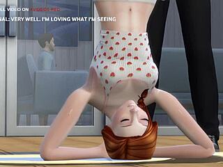 Erotic animation of a woman's forbidden affair with her yoga instructor leading to pregnancy