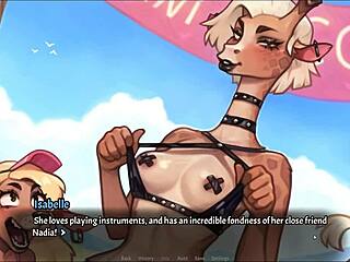 Owłosiona gra hentai: Księżniczka Miyu rywalizuje w niegrzecznym konkursie bikini z innymi uczestnikami futanari