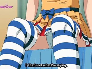 Anime-meisje geeft een sensuele pijpbeurt en slikt sperma in