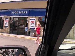Amateur guy gets rewarded with hardcore sex in public
