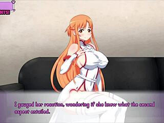 Asuna, een roodharige secretaresse, neemt de rol van een pornoster op zich in deze hete hentai-video