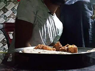 Indian aunty gets a creampie from neighbor in the kitchen