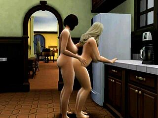 Shemale dengan punggung besar dan payudara besar dalam Sims 4