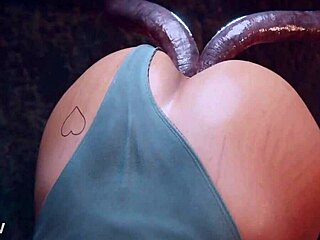 Lara Croft's hardcore anal eventyr med tentakler i 3D-porno