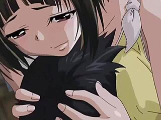 Drobná tmavovláska nevlastní sestra si užívá sex v anime hentai videu