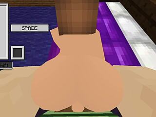 Hentai gameplay met een schattige brunette en grote borsten