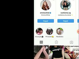 Ung brasiliansk tjej visar upp sin kropp offentligt och blir intim på Instagram Live