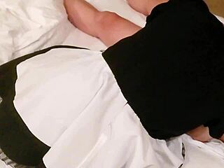 Amateur video of maid cosplaying and reaching orgasm through self-pleasure